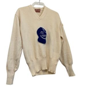 Vintage Lasley Knitting Co. Seattle 1950s Virgin Wool Cheerleader Sweater